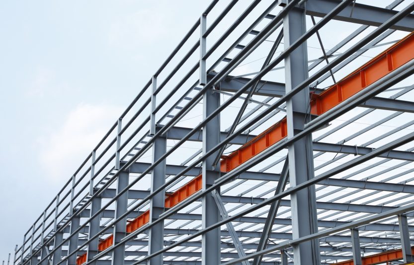 In,The,Construction,Site,,Steel,Structure,Is,Under,Construction